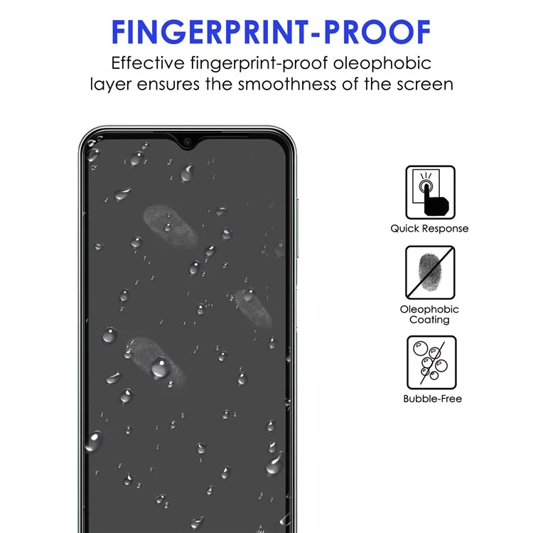 Para Samsung Galaxy A23 4G (165.4 X 76.9 X 8.4 Mm) Protector De Pantalla De Borde Negro HD Transparente Anti-Finger-hintinea De Punta Completa Protección De Pantalla De Pantalla Completa AGC Temperada Vidrio