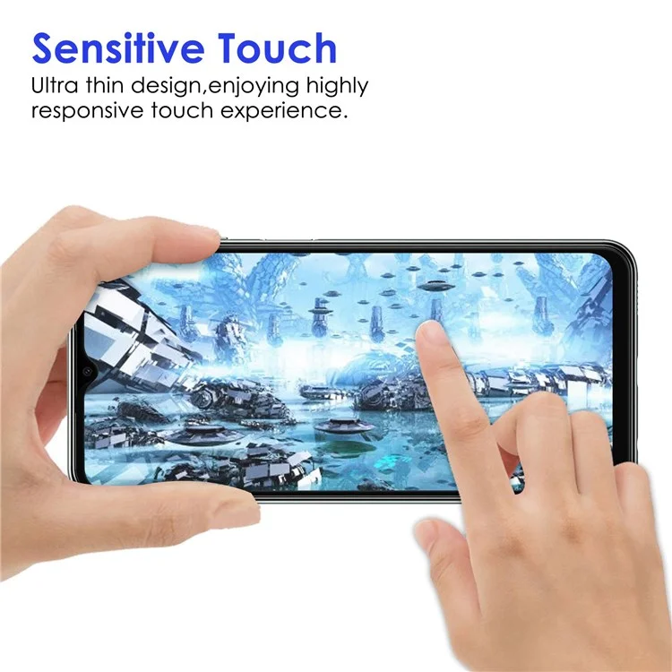 For Samsung Galaxy A23 5G (Global Version) / 4G Black Edge Screen Protector HD Clear Anti-Fingerprint Full Glue Full Screen Protection AGC Tempered Glass Film