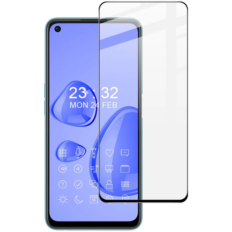 IMAK Pro+ Serie Screen Protector voor Oppo A96 4G 9H Gehard Glas Screen Protector Volledige Dekking Volledige Lijm Krasbestendige Beveiligingsfolie