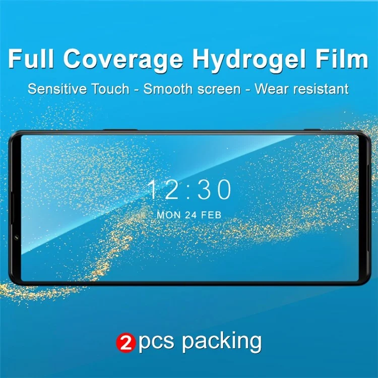 IMAK for Sony Xperia 1 IV 2Pcs/Set Hydrogel Film III Screen Protector Full Coverage Protection Transparent Flexible TPU Anti-fingerprint Hydrogel Film