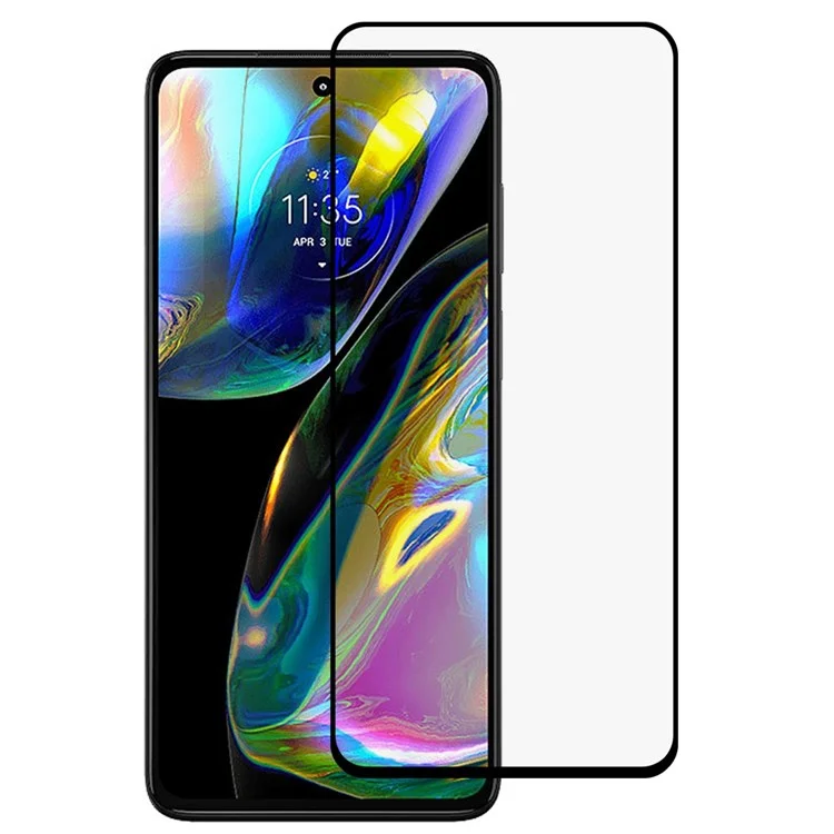 For Motorola Moto G82 5G / G52 4G Full Glue Mobile Phone Screen Protector Full Covering Anti-scratch Silk Printing Tempered Glass Film