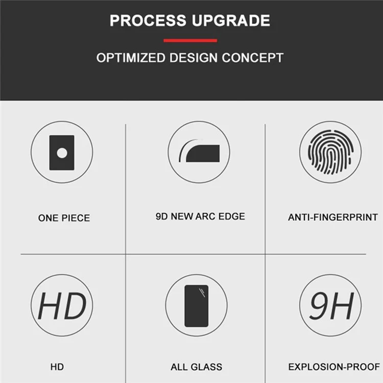 MOCOLO Full Glue Silk Printing Full Screen Protector für Sony Xperia 10 IV, Anti-explosion Secondary Hardening Ultra Clear Tempered Glass Film - Schwarz