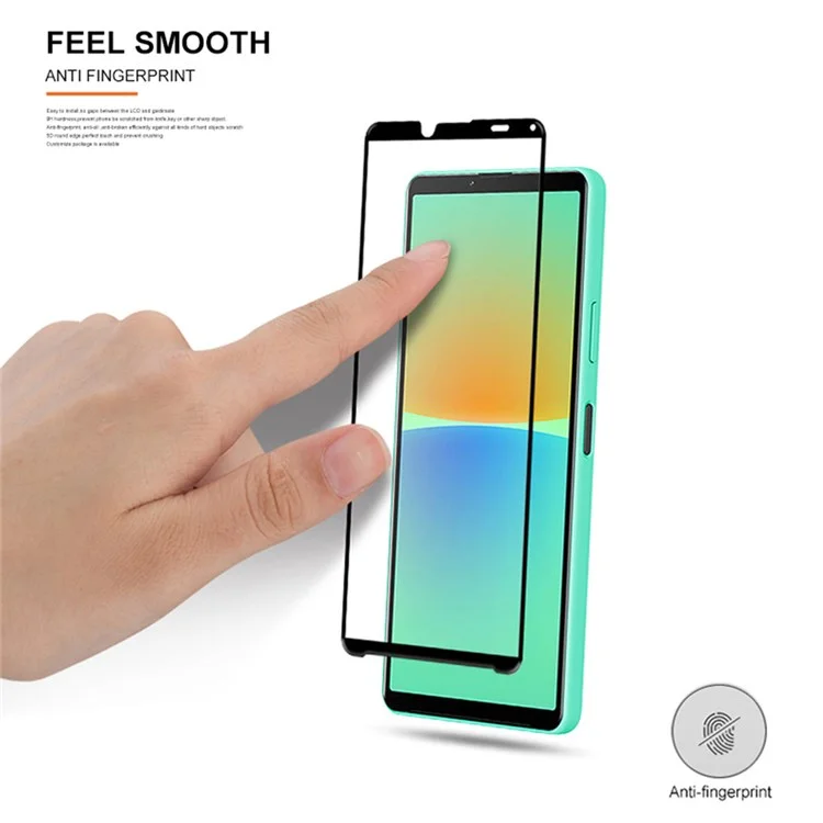 MOCOLO Full Glue Silk Printing Full Screen Protector für Sony Xperia 10 IV, Anti-explosion Secondary Hardening Ultra Clear Tempered Glass Film - Schwarz