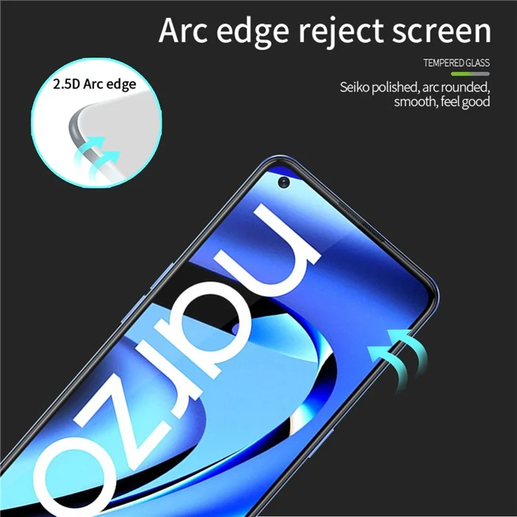 Pinwuyo JK Tempered Glass Film Series-2 Para Realme Narzo 50 Pro 5G HD Película de Vidrio Templado Full Glue No Bubble Protector a Prueba de Explosión de Pantalla Completa