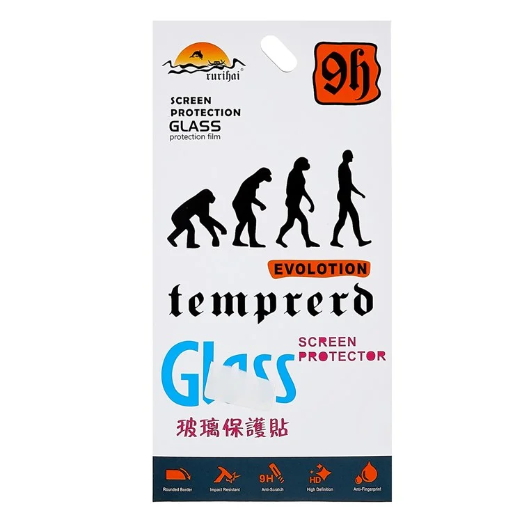 RURIHAI Para iPhone 14 Pro 6.1 polegadas Super Transparente Anti-arranhões Alto Vidro de Alumínio-silício Protetor de Tela Ultra-fino 0,18 mm Borda de Arco 2,5D