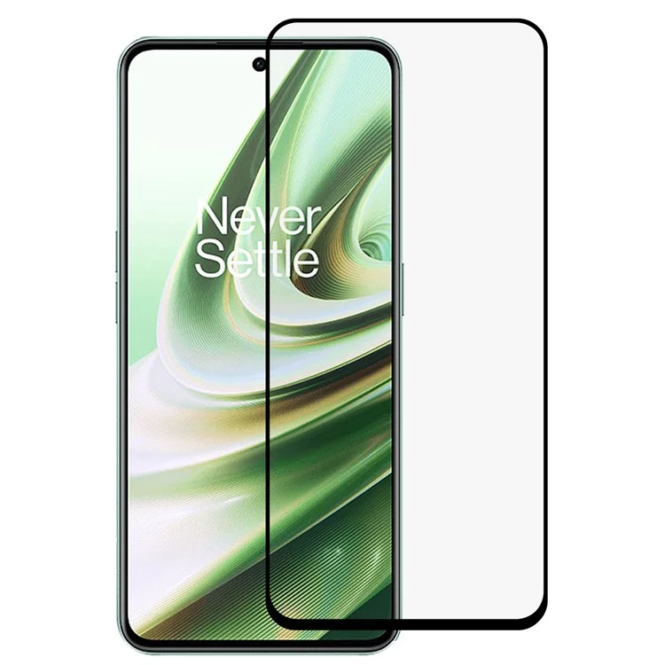 Pour OnePlus 10R 5G Silk Printing Tempered Glass Film Full Covering Anti-scratch Full Glue Cell Phone Screen Protector