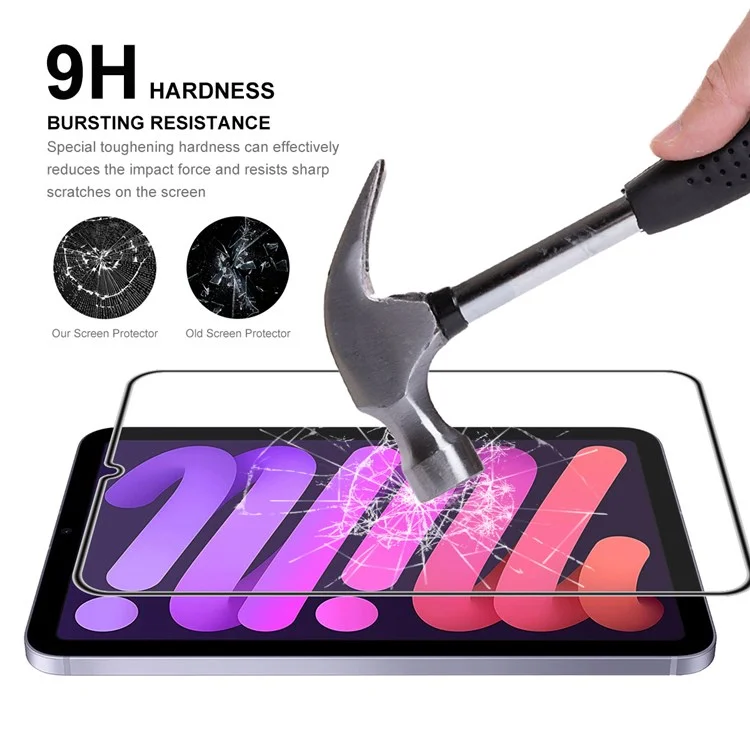 HAT PRINCE For iPad mini (2021) Full Glue Full Screen Protector Anti-drop Airbag HD Clear Tempered Glass Film