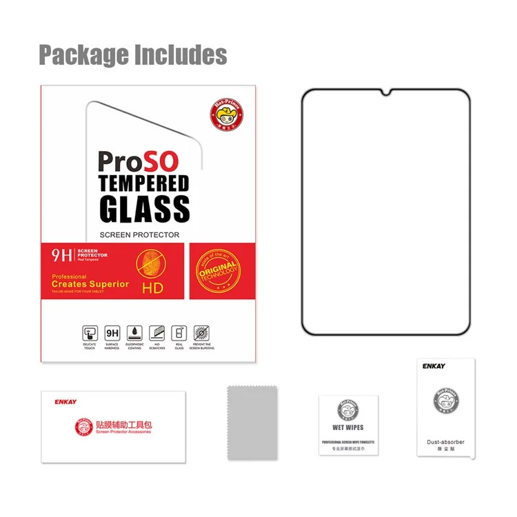 HAT PRINCE For iPad mini (2021) Full Glue Full Screen Protector Anti-drop Airbag HD Clear Tempered Glass Film