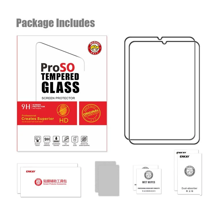 HAT PRINCE 2PCS/PACK CLUE Full Screen Protector Para IPad Mini (2021), Ultra Clear Cobertura Completa Filme De Vidro Temperado À Prova De Choque À Prova De Choque