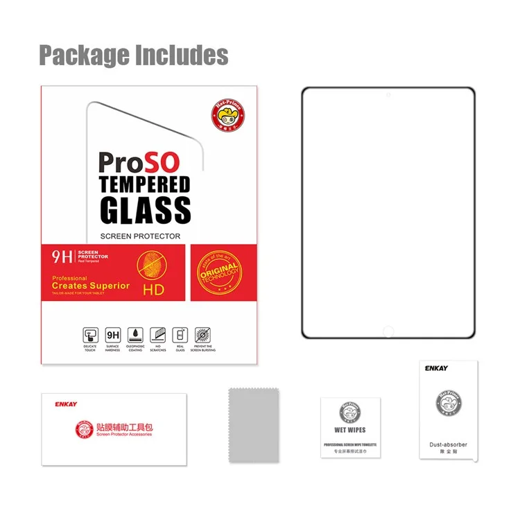HAT PRINCE For iPad 9.7-inch (2018)/(2017)/iPad Air 2/(2013) Full Glue Full Size Airbag Tempered Glass Fingerprint-free Screen Protector