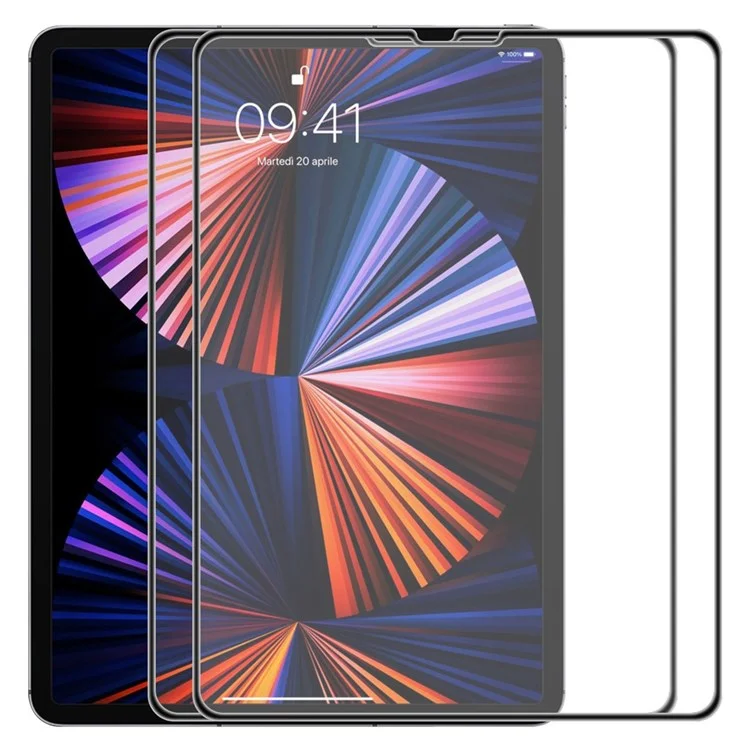 HAT PRINCE 2Pcs / Pack pour iPad Pro 11 (2021) / (2020) / (2018) / (2022) / iPad Air (2022) / (2020) Airbag Protecteur d'écran Full Screen Shatter-proof Full Glue Verre trempé