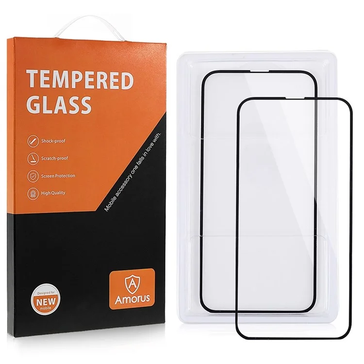 AMORUS 2Pcs/Pack para Sony Xperia 10 IV HD Anti-scratch Secondary Strengthening Full Glue Silk Printing Black Edge Tempered Glass Screen Protector