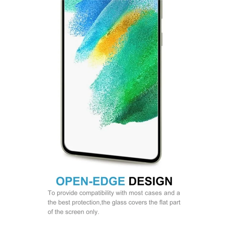 LUANKE para Samsung Galaxy S21 FE 5G Protector de Pantalla de Vidrio Templado Transparente Dureza 9H 2.5D Película de Pegamento Completo