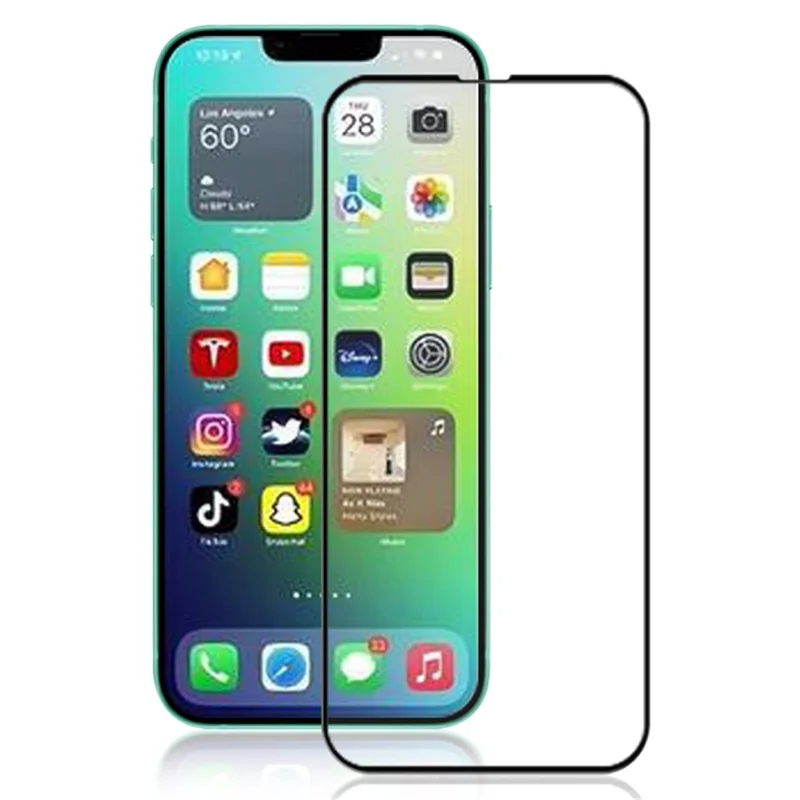 MOCOLO for iPhone 14 Plus 6.7 inch No Bubble Anti-stains Full Coverage 3D Curved Edges Screen Protector HD Tempered Glass Film Full Glue - Black