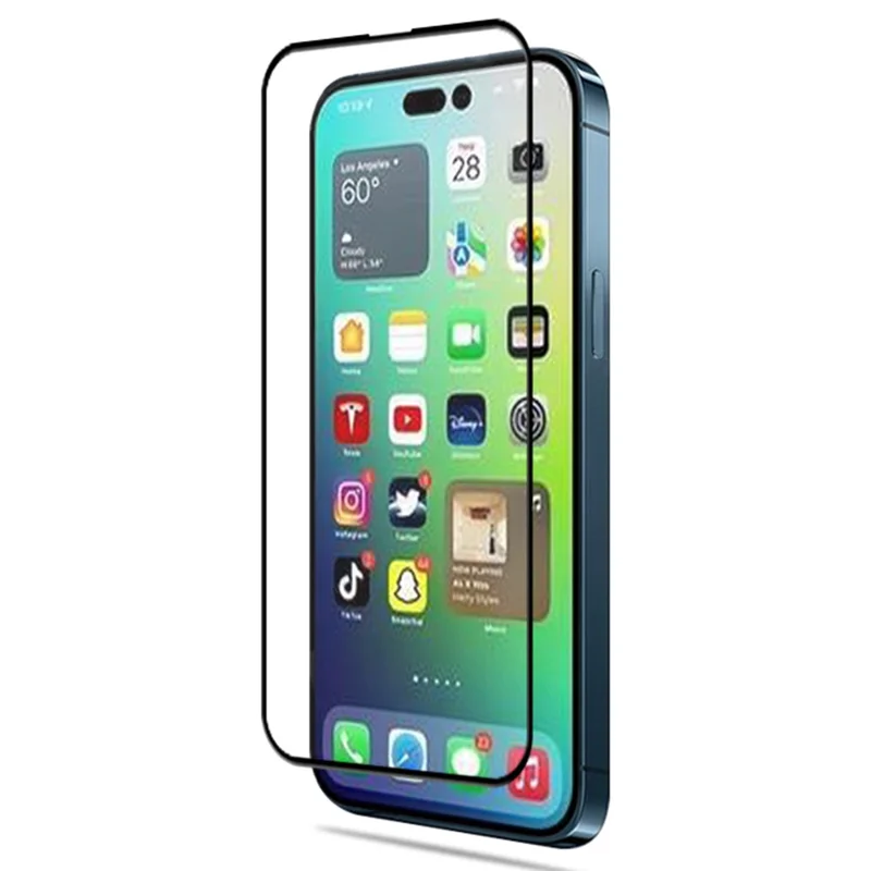 MOCOLO for iPhone 14 Pro 6.1 inch Anti-explosion Anti-wear 3D Curved Edges Screen Protector Full Covering HD Tempered Glass Film Full Glue - Black
