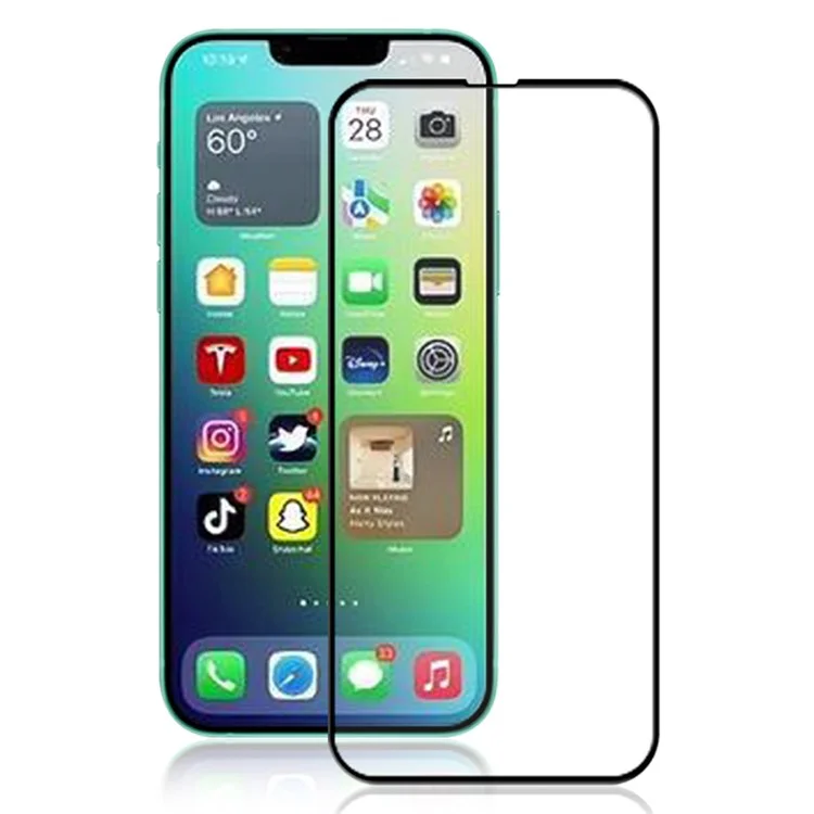 MOCOLO For iPhone 14 Plus 6.7 inch Silk Printing HD Full Glue Tempered Glass Secondary Strengthening Anti-scratch Full Screen Protector - Black