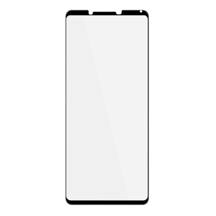 AMORUS per Sony Xperia 1 IV 5G Stampa in seta Schermo a schermo intero Antigrasso Full Glue Rinforzo secondario Pellicola protettiva antiusura Bordo nero Vetro temperato Protezione dello schermo - Nero