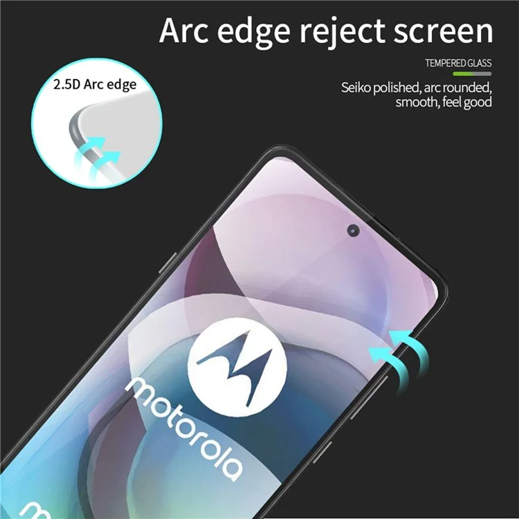 PINWUYO JK Tempered Glass Film Series-2 pour Motorola Moto G22 Protecteur d'écran Full Size Shatter-proof Full Glue