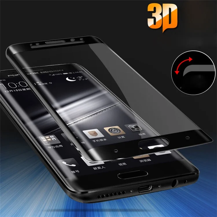 IMAK 3D Curved Full Cover Tempered Glass Screen Protector for Huawei Mate 9 Pro / Porsche Design - Black