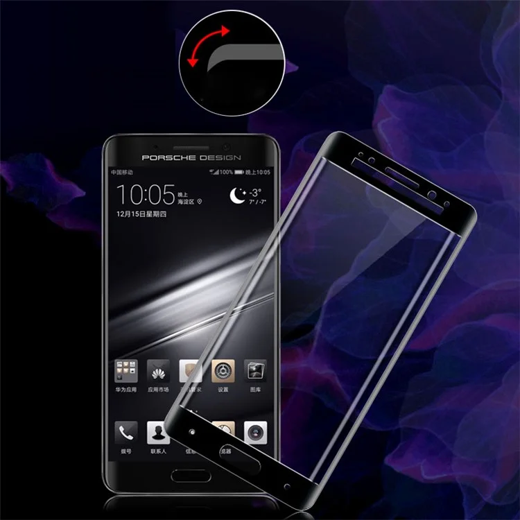 IMAK 3D Curved Full Cover Tempered Glass Screen Protector for Huawei Mate 9 Pro / Porsche Design - Black