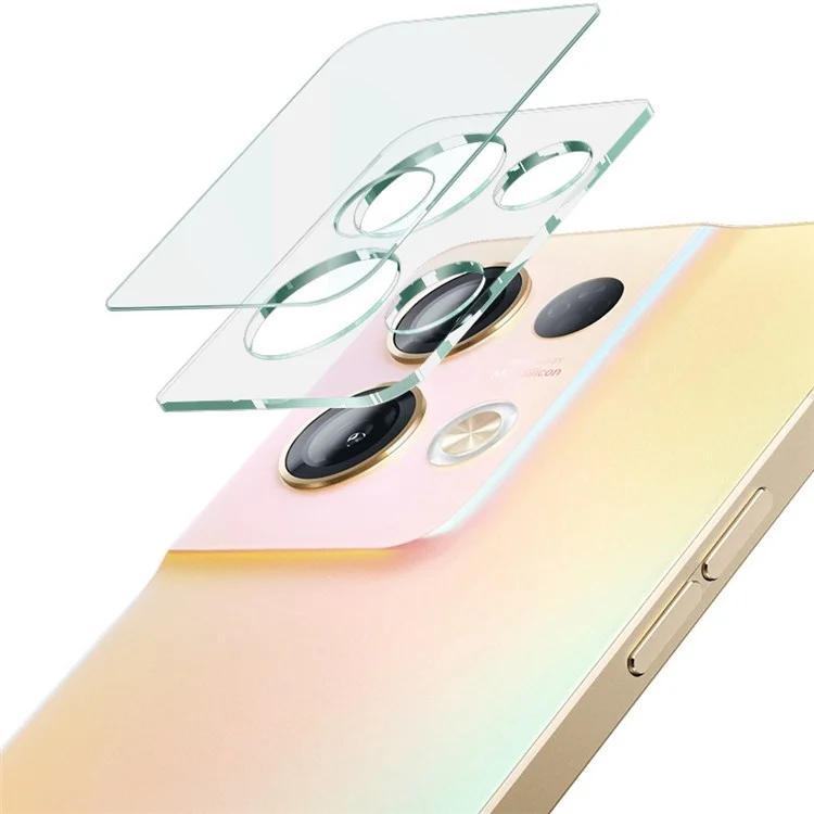 IMAK pour Oppo Reno8 Pro 5G Film de protection en verre trempé HD + Capuchon d'objectif en acrylique Anti-rayures Protecteur d'objectif de caméra intégré