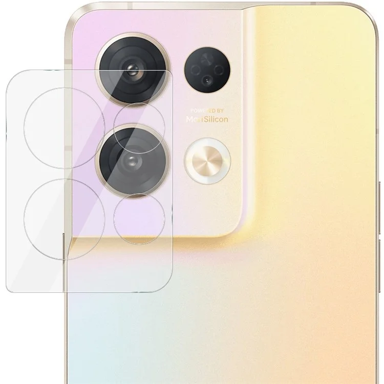 IMAK pour Oppo Reno8 Pro 5G Film de protection en verre trempé HD + Capuchon d'objectif en acrylique Anti-rayures Protecteur d'objectif de caméra intégré