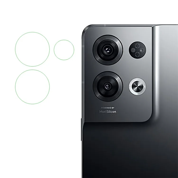 Película de lente de cámara trasera para Oppo Reno8 Pro 5G (versión global) / Reno8 Pro+ 5G, protector de lente de cámara de vidrio templado resistente a los arañazos