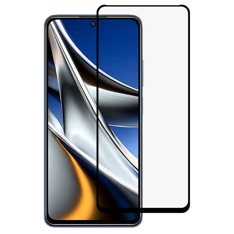 9D Tempered Glass Film for Xiaomi Poco X4 Pro 5G, Scratch-Resistant Side Glue Silk Printing Full Coverage Screen Protector