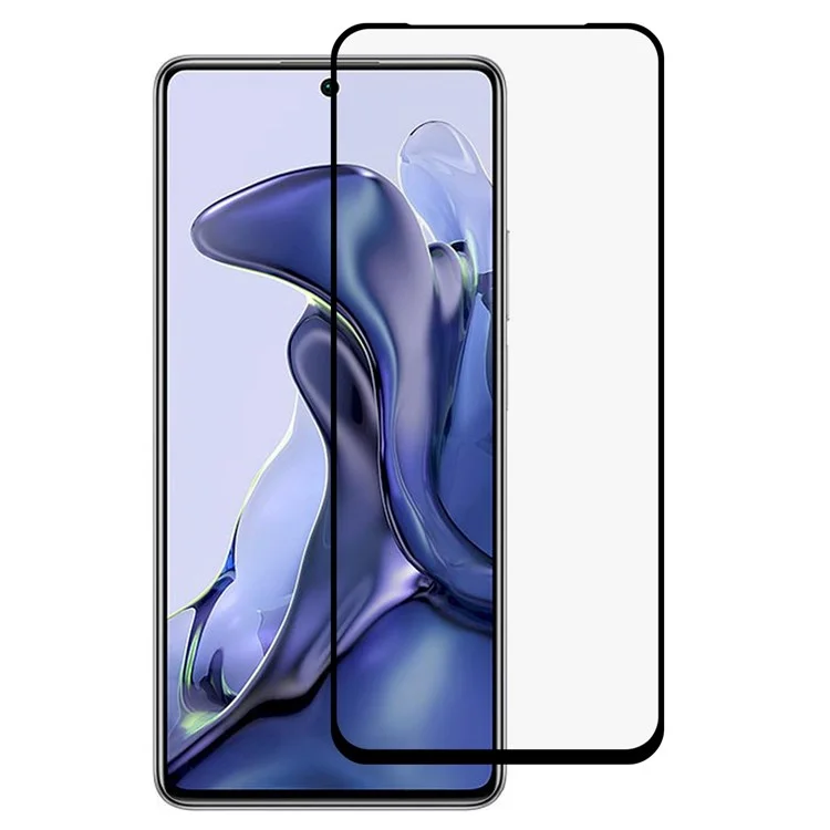Film en verre trempé 9D pour Xiaomi 11T 5G/11T Pro 5G, protection d'écran à haute transparence avec impression de soie, colle sur les côtés, couvrant l'écran en intégralité