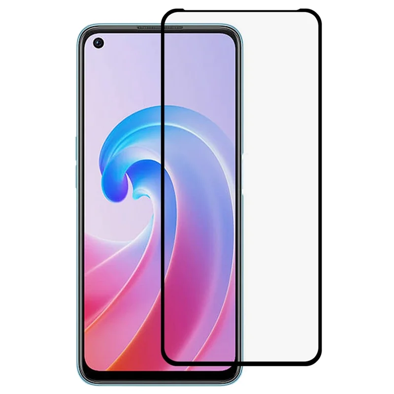 For Oppo A96 4G 9D Side Glue Silk Printing Film HD Tempered Glass Full Covering 9H Anti-Explosion Screen Protector