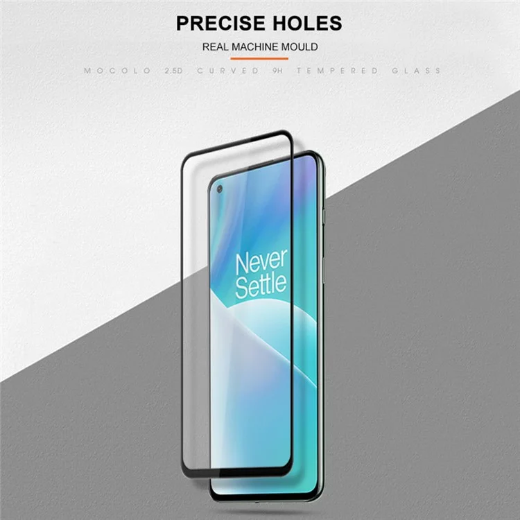 MOCOLO For OnePlus Nord / Nord 2 5G  / Nord 2T / Nord CE 5G Secondary Strengthening Anti-fingerprint Full Covering Silk Printing Full Glue Tempered Glass Phone Screen Protector - Black