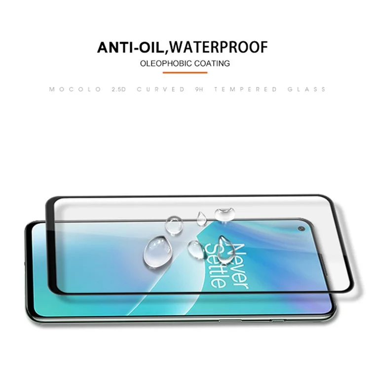 MOCOLO For OnePlus Nord / Nord 2 5G  / Nord 2T / Nord CE 5G Secondary Strengthening Anti-fingerprint Full Covering Silk Printing Full Glue Tempered Glass Phone Screen Protector - Black