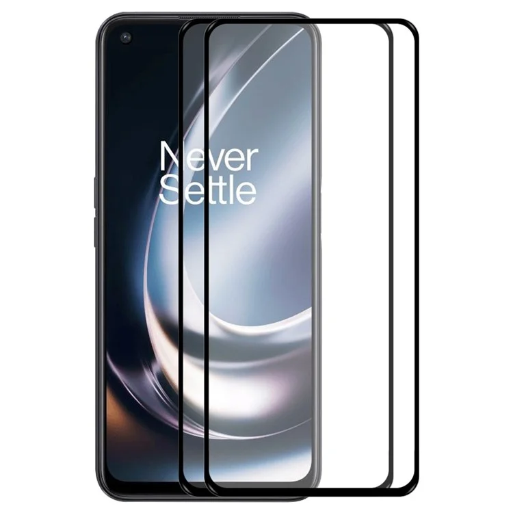 ENKAY HAT PRINCE For OnePlus Nord CE 2 Lite 5G 2Pcs/Pack Full Screen Protector 0.26mm 2.5D Arc Edge Full Glue 9H High Aluminium-silicon Glass Film