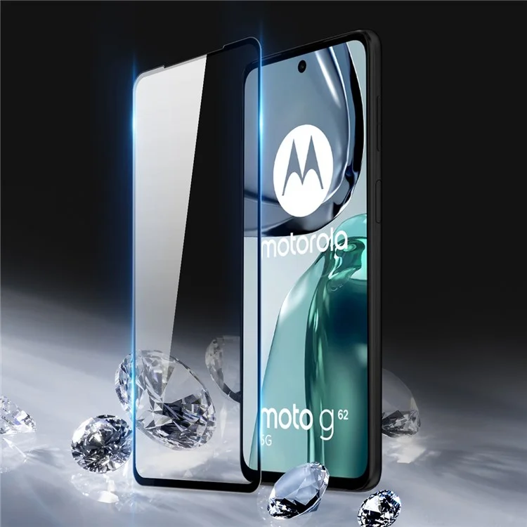Dux Ducis Para Motorola Moto G42 4G / G62 5G Protetor de Tela HD à Prova de Quebra 0,33mmm Cola Completa Anti-vestuário Alumina Filme de Vidro Temperado (10d)