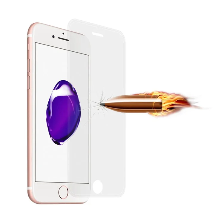0.3mm Silicone Edges Full Size Mobile Tempered Glass Screen Protector for iPhone 7 Plus - Transparent
