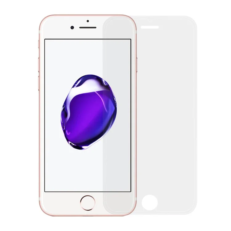 0.3mm Silicone Edges Full Size Mobile Tempered Glass Screen Protector for iPhone 7 Plus - Transparent