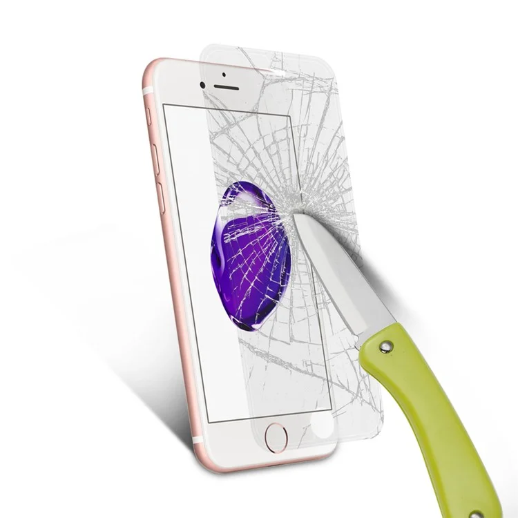 0.3mm Silicone Edges Full Size Mobile Tempered Glass Screen Protector for iPhone 7 Plus - Transparent