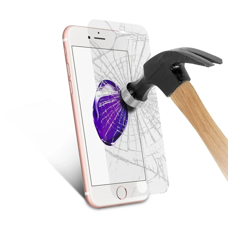 0.3mm Silicone Edges Full Size Mobile Tempered Glass Screen Protector for iPhone 7 Plus - Transparent