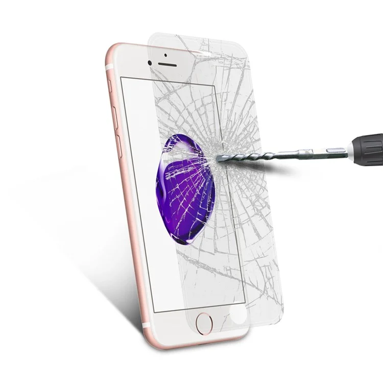 0.3mm Silicone Edges Full Size Mobile Tempered Glass Screen Protector for iPhone 7 Plus - Transparent