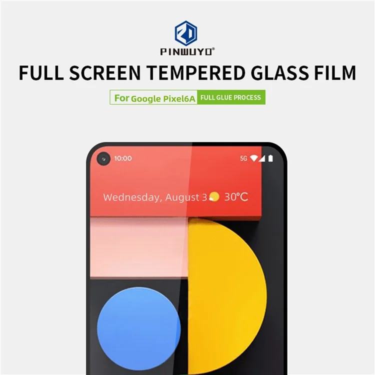 PINWUYO JK Tempered Glass Film Series-2 for Google Pixel 6a Full Glue HD Clear Explosion-proof Full Screen Protector