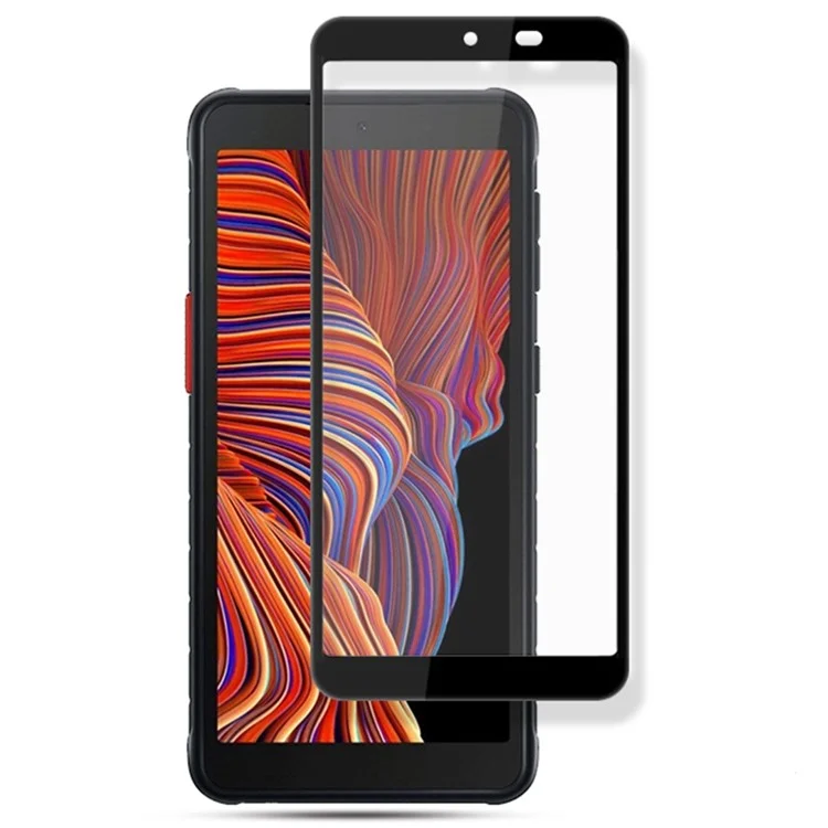 MOCOLO Pour Samsung Galaxy Xcover 5 Verre Trempé Colle Intégrale Anti-empreintes Impression Sérigraphique Protecteur Renforcement Secondaire Couverture Complète Film HD - Noir