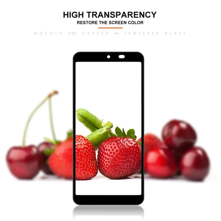 MOCOLO Pour Samsung Galaxy Xcover 5 Verre Trempé Colle Intégrale Anti-empreintes Impression Sérigraphique Protecteur Renforcement Secondaire Couverture Complète Film HD - Noir