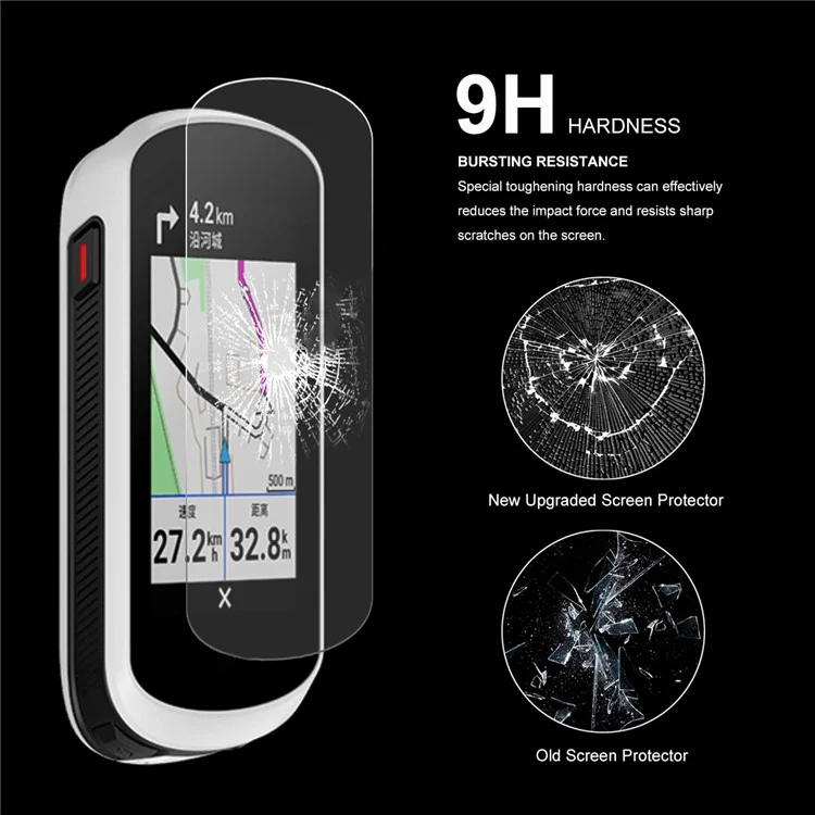 ENKAY HAT PRINCE 2Pcs / Set pour Garmin Edge Explore 2 Cycle Computer Protecteur d'écran en verre trempé 2.5D Arc Edge 0.26mm 9H Anti-explosion Film