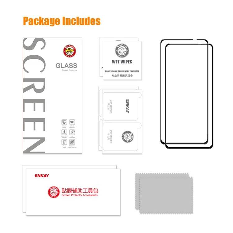 Enkay Hat Prince 2pcs / Pack Pour Xiaomi Redmi Note 10 4G / Redmi Note 10S 4G / Poco M5s 4G 2.5D Arc Film de Verre Temperred Film Ultra Clear 0,26 mm 9H Protecteur Plein Écran