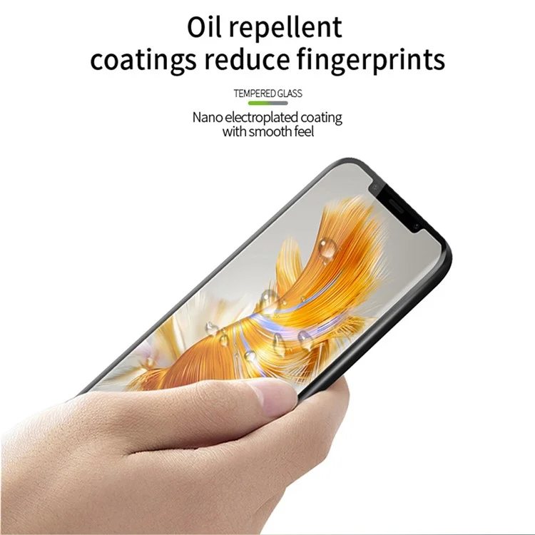 Pinwuyo JK 3D Gebogene, Geschmitterte Glasfilm-2 Für Huawei Mate 50 Pro 4G Vollbedeckung Voller Glue Ultra HD Anti-fingerabdruck-bildschirmschutzschutz