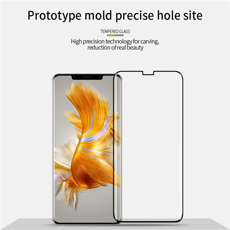 Pinwuyo JK 3D Gebogene, Geschmitterte Glasfilm-2 Für Huawei Mate 50 Pro 4G Vollbedeckung Voller Glue Ultra HD Anti-fingerabdruck-bildschirmschutzschutz