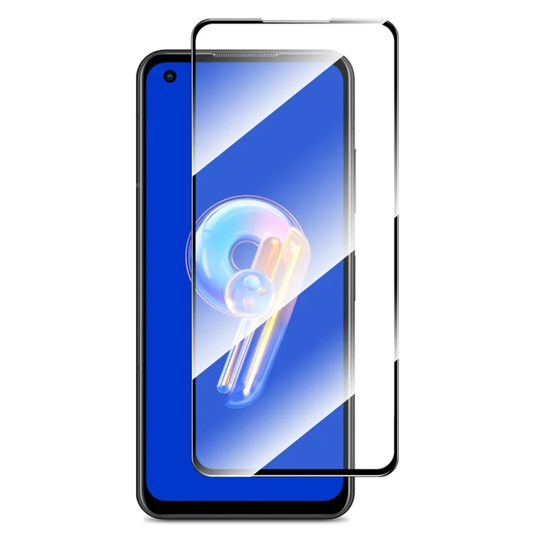 Protector de pantalla con borde de arco de 2,5 D ENKAY HAT PRINCE para Asus Zenfone 9 5G, película de vidrio de aluminio-silicio de 9H de 0,26 mm de grosor con tacto sensible y cobertura total