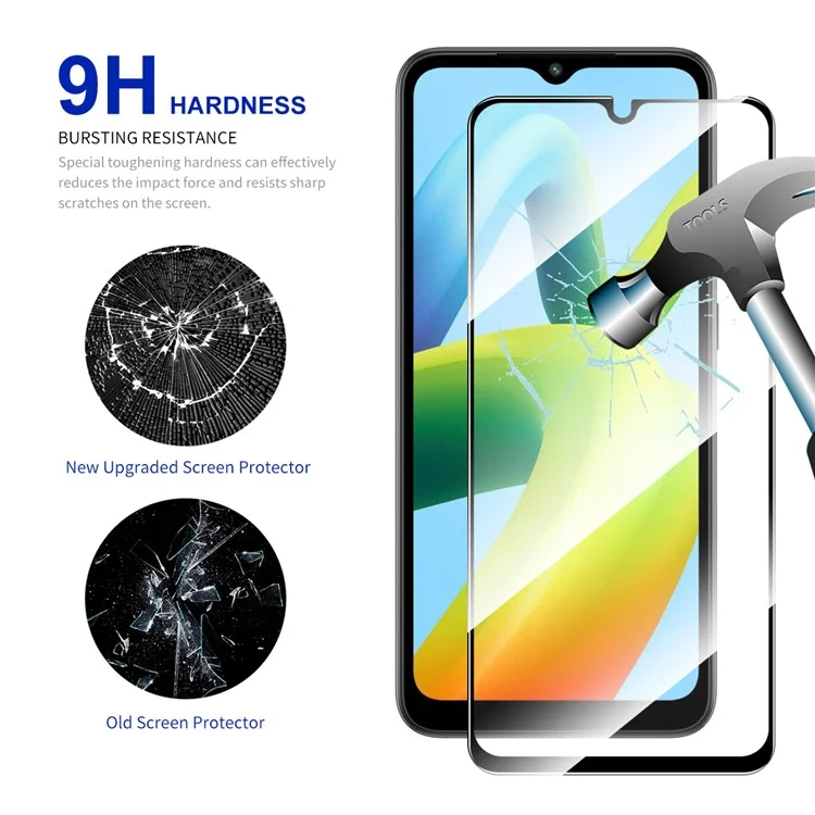 Enkay Hat Prince Protector de Pantalla de Pegamento Completo Para Xiaomi Redmi A1 4G / A1+ 4G, 0.26 mm 9h de Alta Película de Vidrio de Aluminio-silicio Anti-explosión 2.5D Borde de Arco Cubierta Completa Película