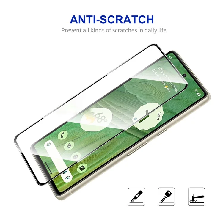 ENKAY HAT PRINCE 2.5D Arc Edge Screen Protector For Google Pixel 7 5G, 0.26mm Shatterproof Full Glue Full Covering High Aluminium-silicon Glass Screen Film