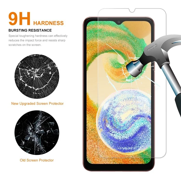 enkay hat prince für samsung galaxy a04s 4g (164,7 x 76,7 x 9,1 mm) / a04 4g (164,4 x 76,3 x 9,1 mm) anti-explosion-glasfilm 2,5d bogenkante 0,26 mm 9h hd clear screen protector